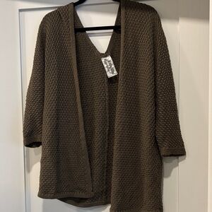 Sadie & Sage Textured Brown Cardigan